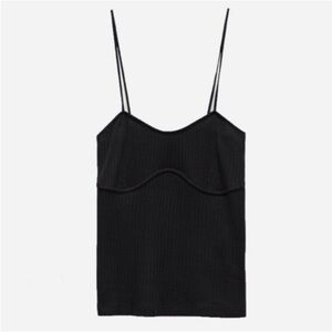 Zara Underwire Detail Tank Top Black